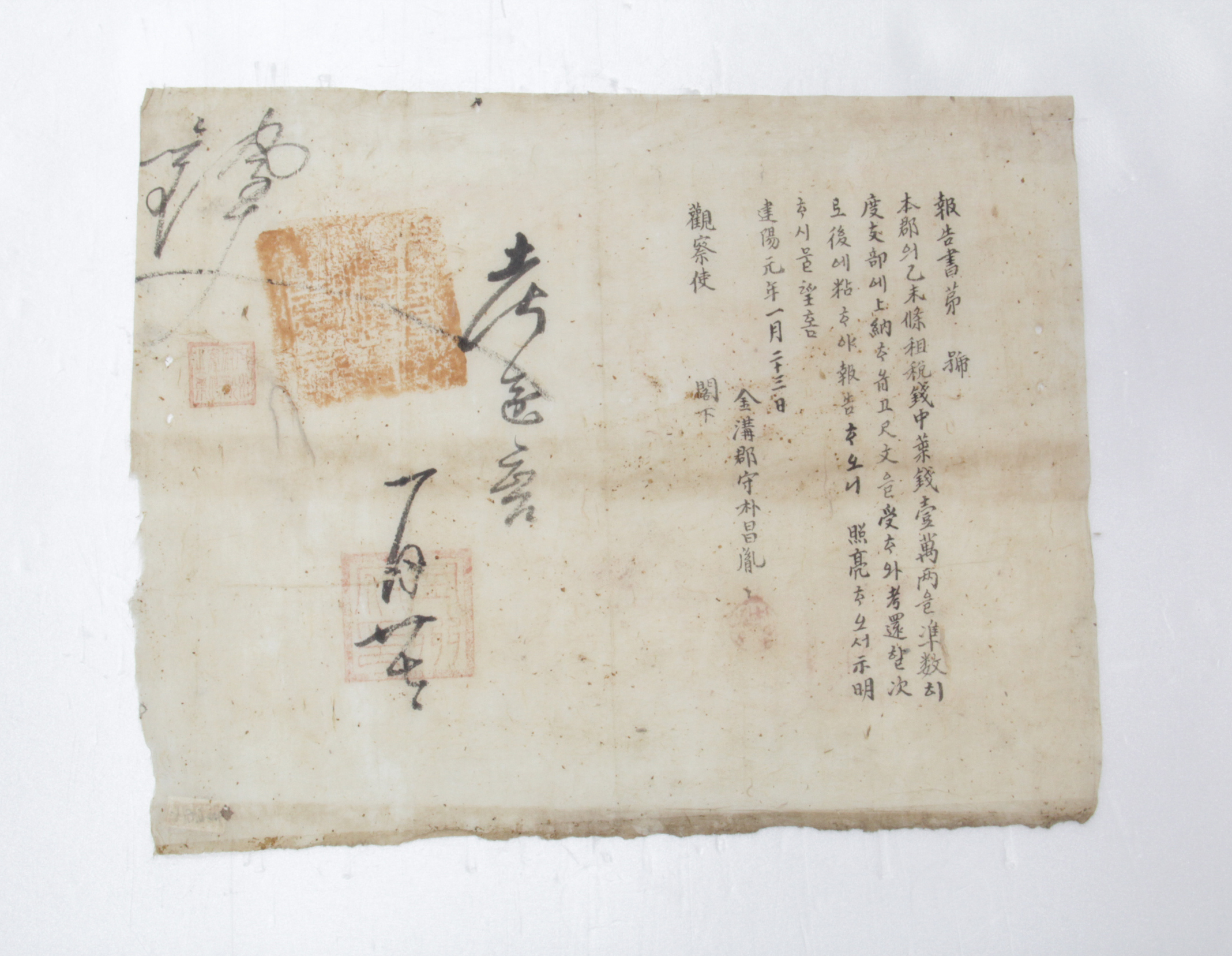 보고서 제□호 - 1896년 금구군수 박창윤(朴昌胤) 섬네일 파일