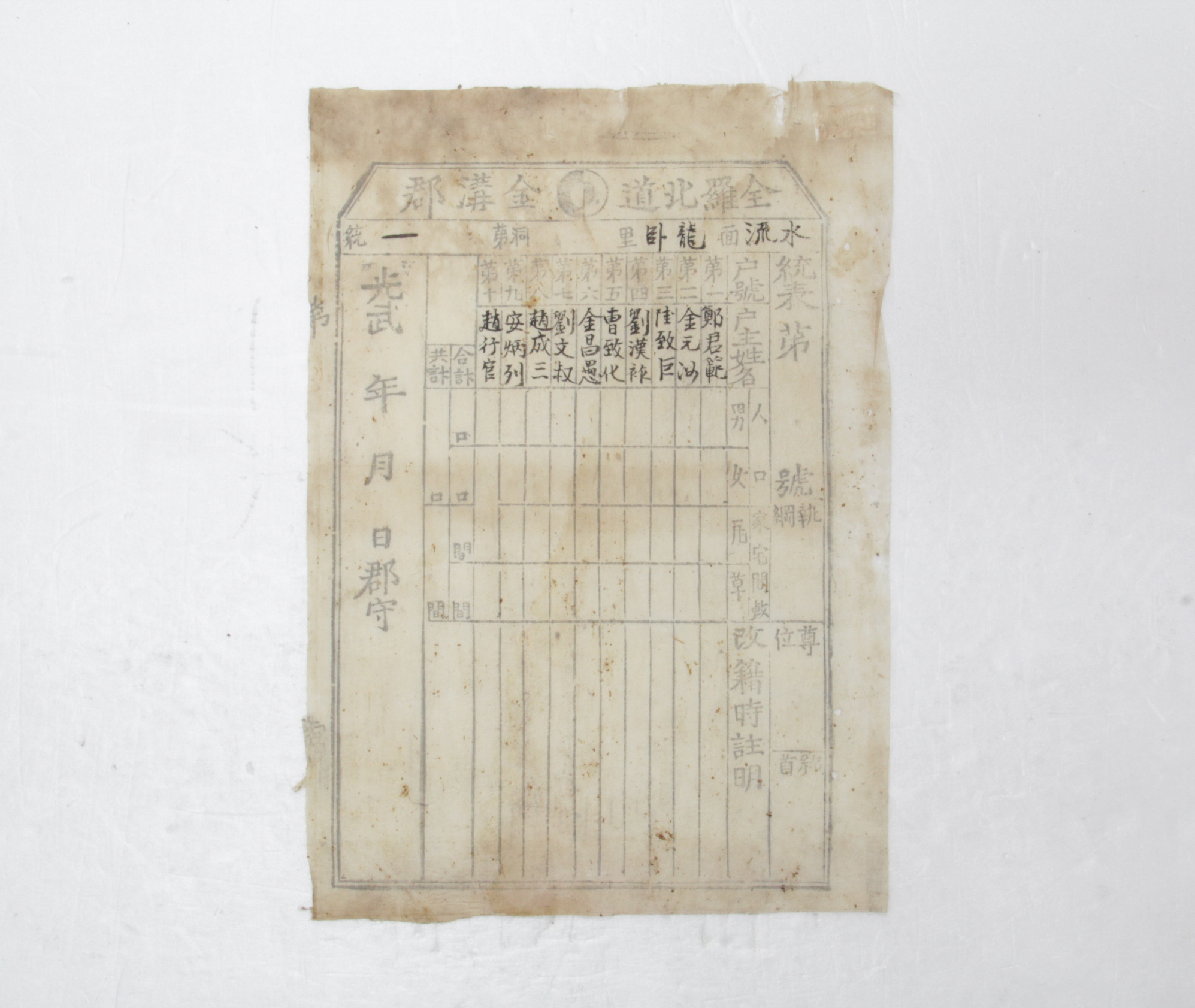 전라북도 금구군 수류면 용와리 제1통 통표 섬네일 파일