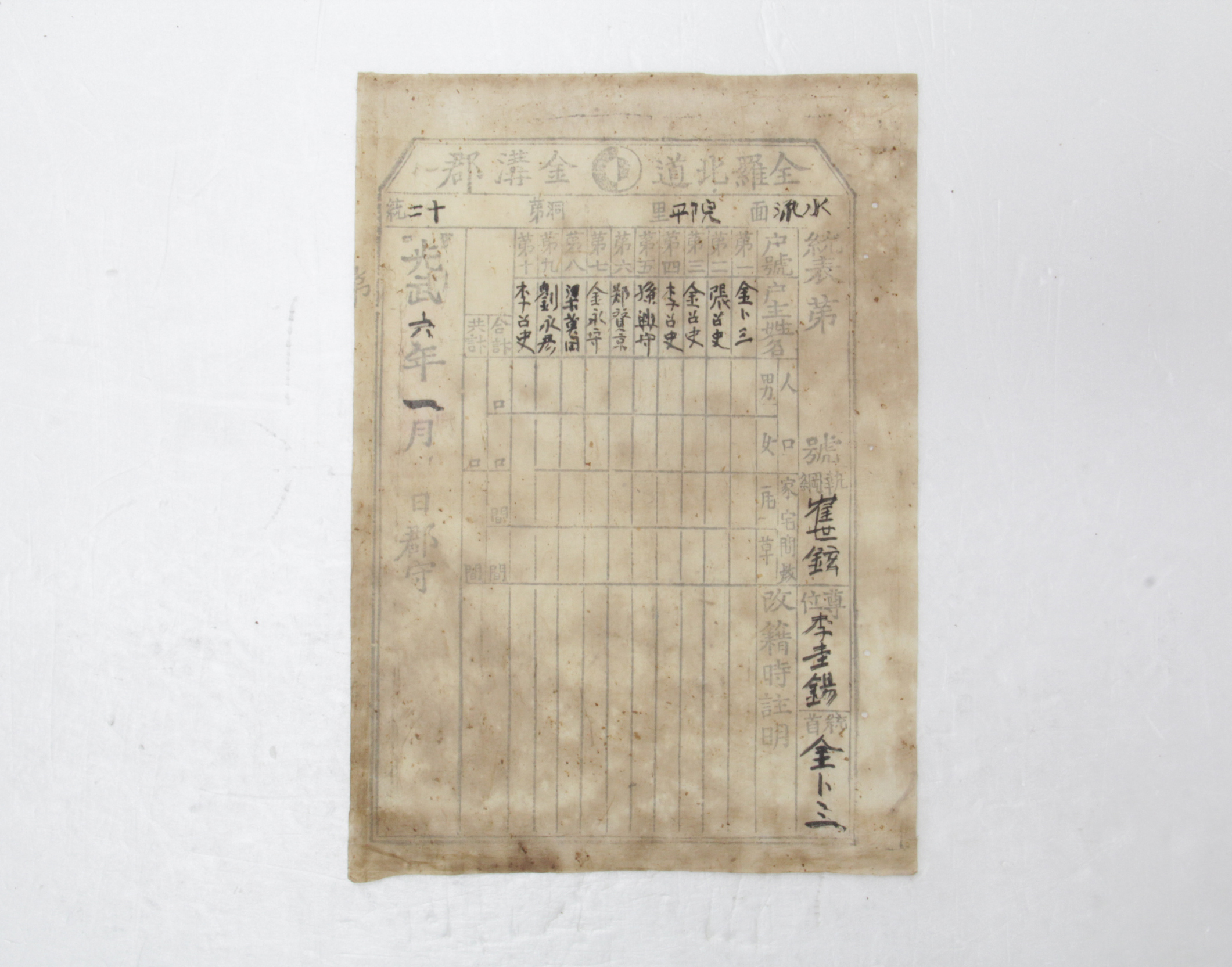 1902년 전라북도 금구군 수류면 원평리 제12통 통표 섬네일 파일