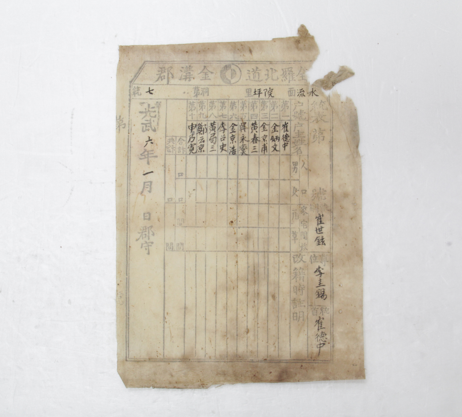 1902년 전라북도 금구군 수류면 원평리 제7통 통표 섬네일 파일