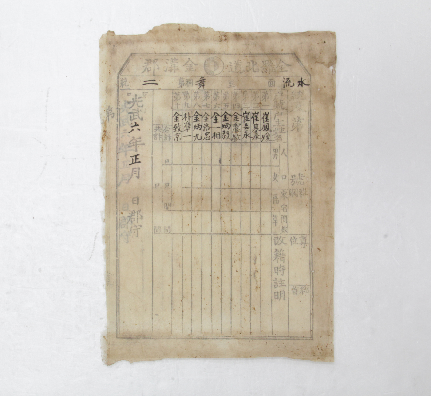 통표 - 1902년 수류면 무동 제2통 섬네일 파일