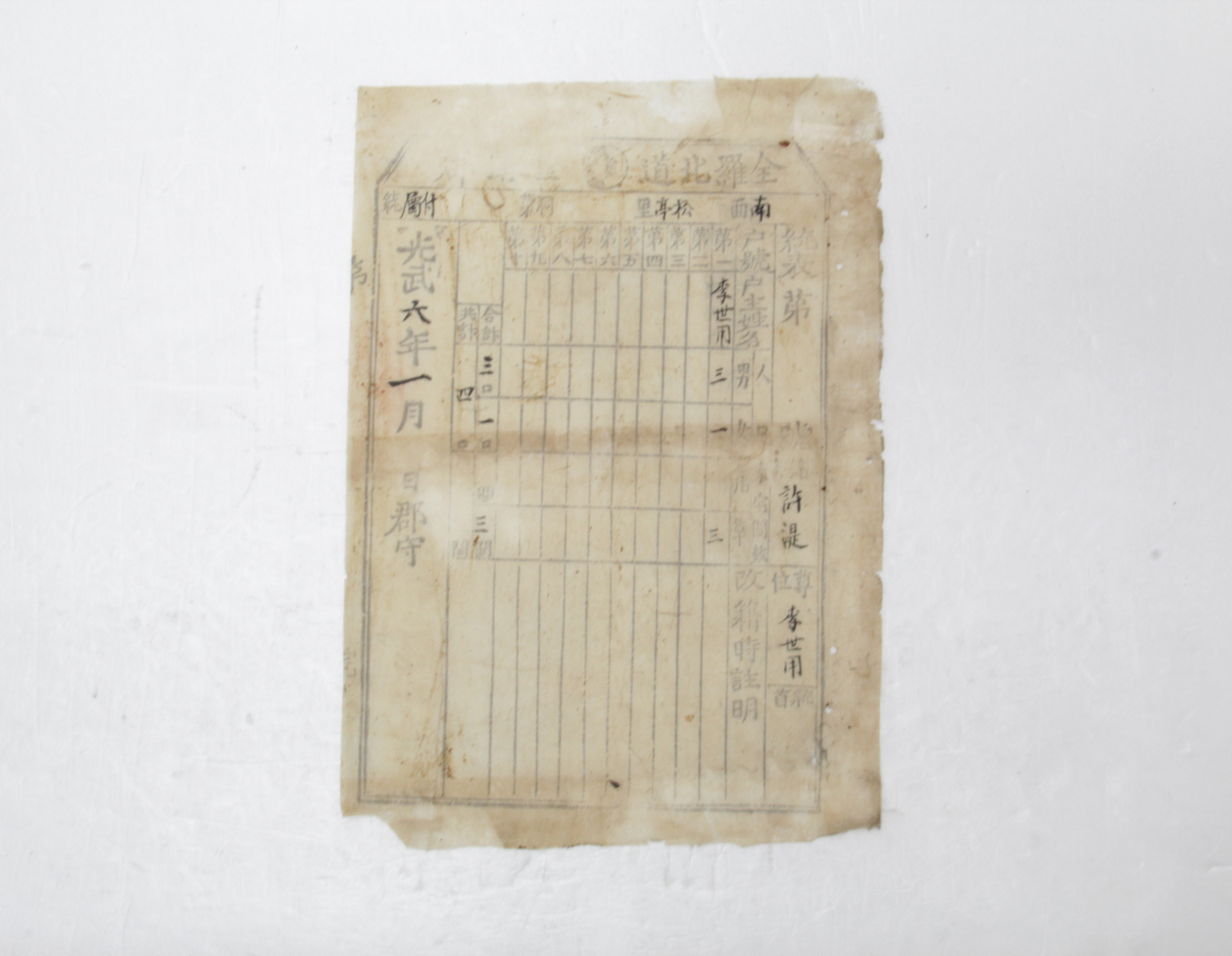 1902년 전라북도 금구군 남면 송정리 부속통 통표 섬네일 파일