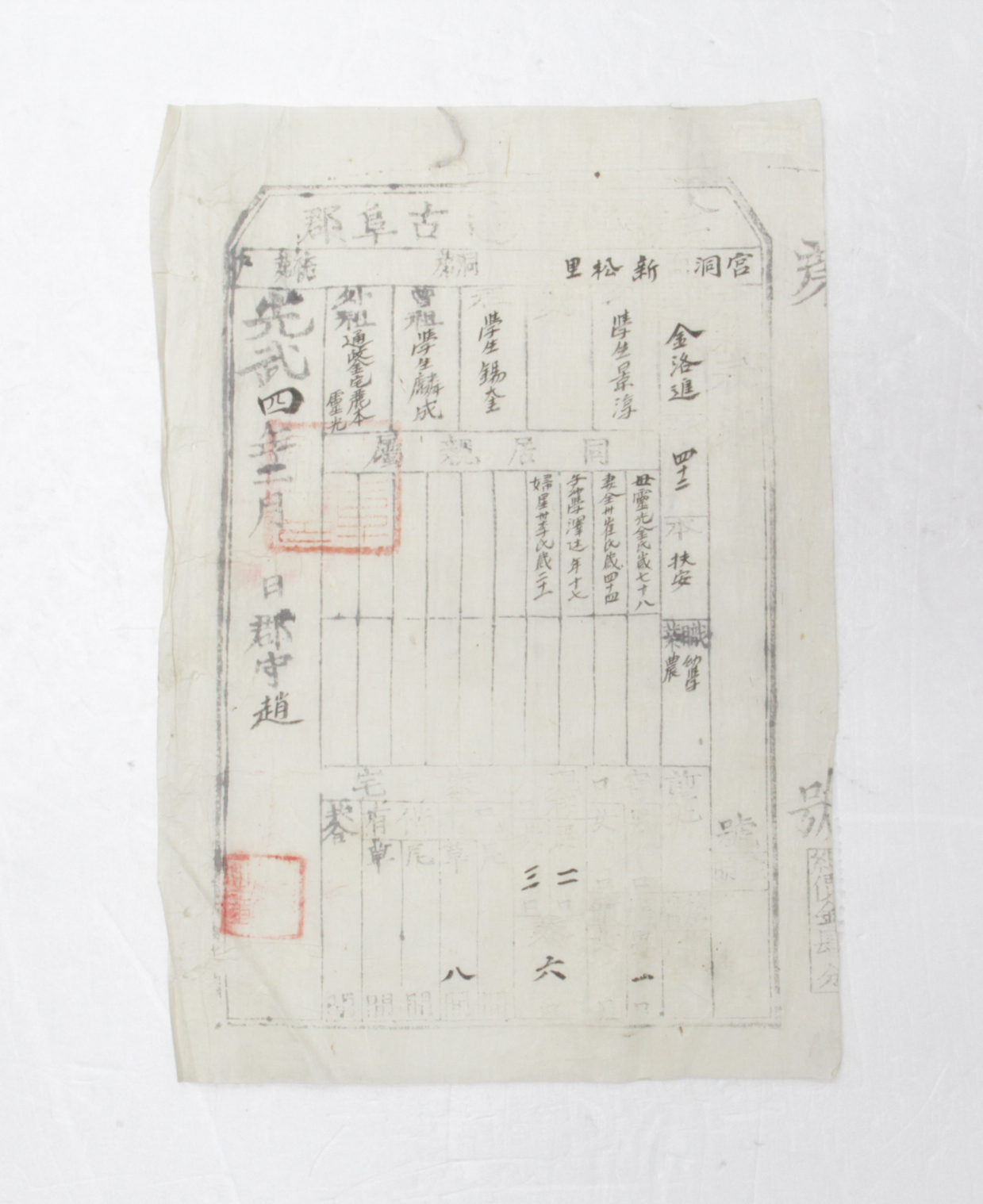 1900년 김낙진 호적표 섬네일 파일