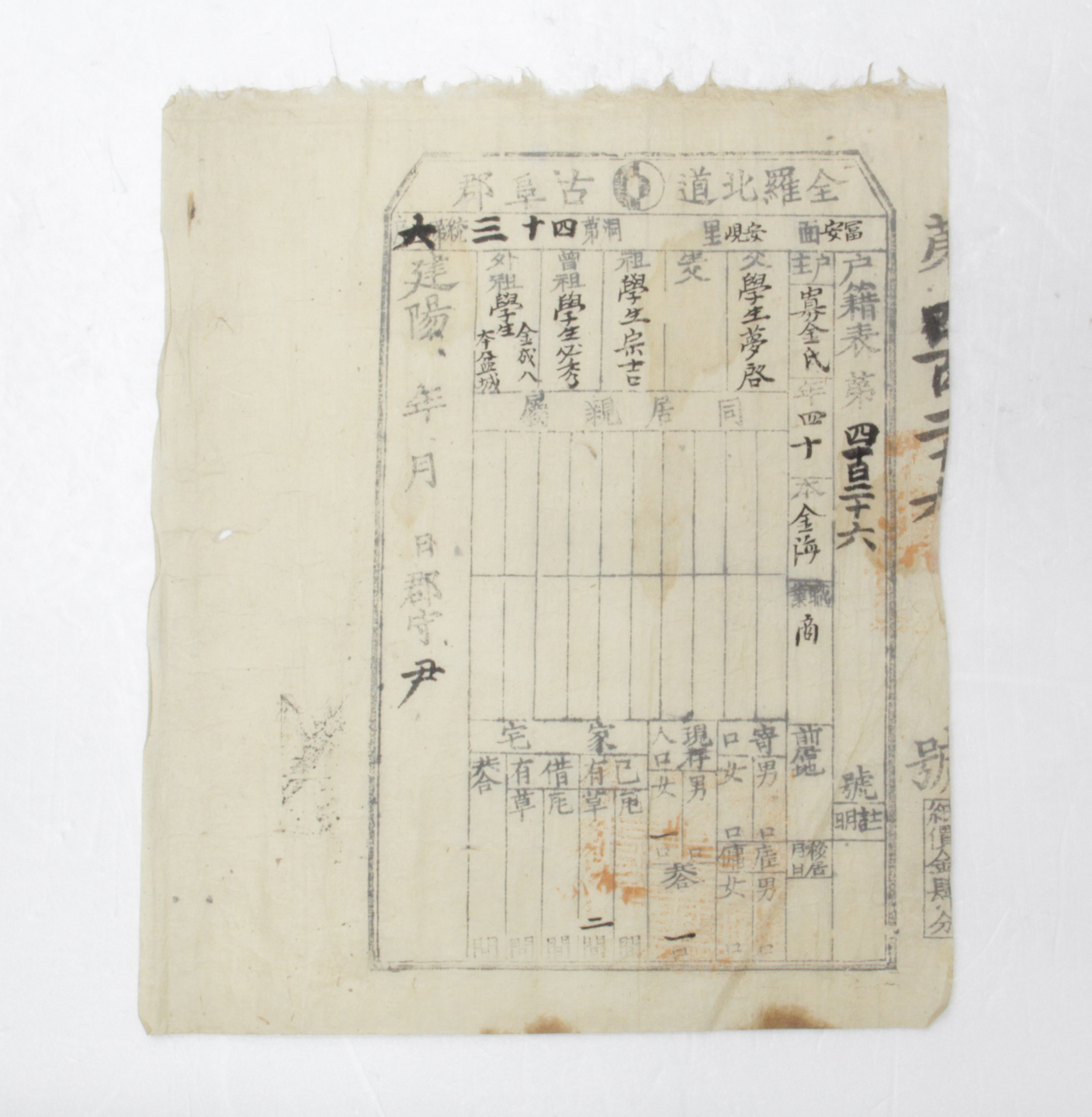 1897년 과부 김해김씨 호적표 섬네일 파일